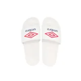 Ojotas negras marca Umbro, con logo de la marca en la tira superior.