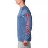 Remera de manga larga Columbia Terminal Tackle Heat, color gris jaspeado, con logo de la marca en el pecho y en la manga. Confeccionada en tejido transpirable de secado rápido y protección solar UPF 50.