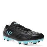 Championes de fútbol Umbro Speed HG negros con detalles celeste.