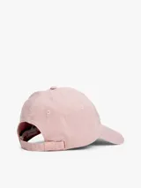 Gorra de béisbol rosa de algodón con logo de Tommy Hilfiger bordado en el frente.