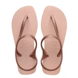 Sandalias Havaianas Flash Urban color rosa con tiras finas y diseño texturizado en la plantilla.
