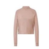 Buzo deportivo Adidas color rosa con cierre de cremallera de un cuarto, cuello alto y logo de la marca en el pecho.