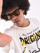 Remera blanca de algodón con estampado de Mickey Mouse y texto "All Time Classic Original".