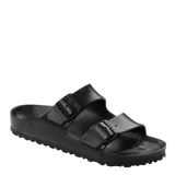 Sandalias Birkenstock Arizona negras con doble tira y hebillas ajustables.