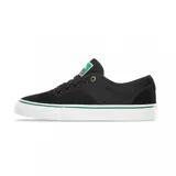 Championes Emerica Provost G6 negros con detalles en verde y suela blanca.