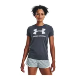 Remera deportiva Under Armour color fucsia con logo blanco estampado en el frente.
