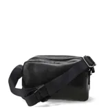 Bandolera Bottero de cuero color marrón caramelo, con correa de tela ajustable.