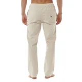 Pantalón de corduroy color beige, con ajuste en la cintura y diseño casual.