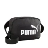 Riñonera Puma Phase Waist color negro con logo blanco estampado en el frente.