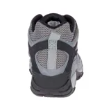 Bota de trekking Merrell Yokota 2 Mid WP, color gris con detalles en negro. Fabricada con gamuza y malla resistente al agua, con tecnología M Select™ GRIP para tracción y M Select™FRESH para control de olores. Cuenta con puntera protectora de goma, soporte de talón de TPU, plantilla Kinetic Fit™ y amortiguación Merrell Air Cushion.
