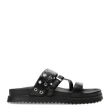 Sandalias con plataforma color negro y tiras con estampado animal print.