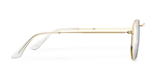 Lentes con filtro de luz azul y protección UV400, con montura geométrica de acero inoxidable color oro y lentes transparentes CR39.