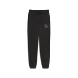 Pantalón de jogging negro de Puma, con logo Puma Athletics estampado en blanco en el muslo izquierdo.