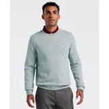 Buzo de hombre de algodón color gris claro, de cuello redondo y manga larga. Tiene el logo de la marca bordado en el pecho.
