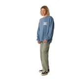 Buzo azul de algodón con cuello redondo, corte holgado y estampado frontal con el texto "Critical Slide Society" en blanco.