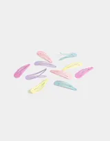 Set de diez hebillas tic tac esmaltadas en diferentes tonos pastel.