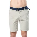 Bermuda color beige con bolsillos laterales y traseros.