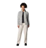 Campera polar Columbia Sweater Weather, color gris jaspeado, con cierre frontal completo, cuello alto y bolsillos laterales con cierre.