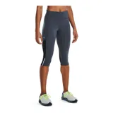 Calza capri de running Under Armour Fly Fast 3.0, color gris con detalles en negro y logo en la pierna.