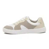 Championes Beira Rio acordonados, color blanco y beige, con detalles en marrón.