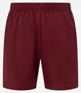 Bermuda deportiva masculina color gris oscuro, confeccionada en poliéster con textura perforada y cintura ajustable con lazo.