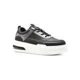 Championes deportivos American Sport Betti, color negro con detalles en gris y suela blanca con plataforma.
