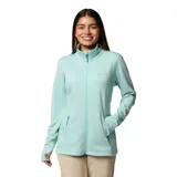 Campera polar Columbia con cierre frontal, bolsillos laterales con cierre y orificios para pulgares.