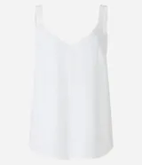 Musculosa color crudo de viscosa texturizada, con escote en pico y breteles anchos.