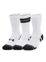 Medias deportivas unisex Under Armour Performance Tech, color borgoña con detalles en gris. Paquete de 3 pares.