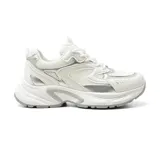 Championes deportivos American Sport Jena, color blanco con detalles plateados.