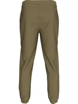 Pantalón de jogging color verde oliva, con cintura elástica ajustable con cordón, puños elásticos y bolsillos laterales.