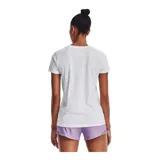 Remera deportiva Under Armour color fucsia con logo blanco estampado en el frente.