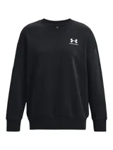 Buzo color beige de Under Armour, corte holgado, cuello redondo y logo bordado en el pecho.