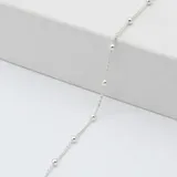 Pulsera de plata 925 con cadena trenzada y bolitas.