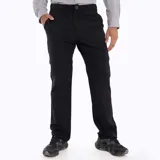 Pantalón de trekking desmontable color verde oliva, con cintura elástica, cinturón interno ajustable, bolsillos con cierre y elástico interior en los tobillos. Se convierte en short.