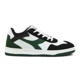 Zapatilla deportiva de mujer en color blanco y verde, con suela de goma y diseño clásico.