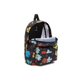 Mochila Vans Old Skool con estampado de flores, personajes de Sesame Street y damero.