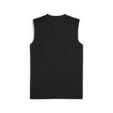 Musculosa de entrenamiento Puma del Club Atlético Peñarol, color negro con estampado geométrico en jacquard. Presenta cuello redondo, logo de Puma en amarillo y escudo del club en el pecho.