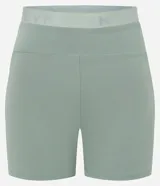 Bermuda deportiva color verde agua, ideal para crossfit, con cintura elástica texturizada con la palabra "GYM".