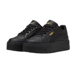Championes Puma Karmen II Idol, color blanco con detalles en negro. Con plataforma de goma texturizada, cubierta de cuero y plantilla SoftFoam+.