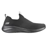Champion deportivo Skechers Ultra Flex 3.0 Denlark Wide Fit de color negro, sin cordones, con capellada de tejido Stretch Fit y plantilla Skechers Air-Cooled Memory Foam.