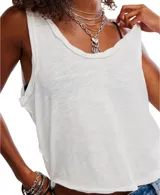 Musculosa verde oliva de algodón y poliéster, con cuello en V y sisas anchas.