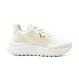 Championes deportivos color blanco con detalles en dorado y logo de la marca en el lateral.