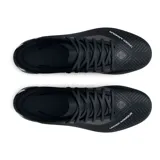 Championes de fútbol Under Armour Shadow Select 2 FG, color blanco con logo negro en el talón y detalles en gris.