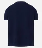 Remera slim fit de algodón color beige, con cuello redondo, manga corta y textura acanalada.