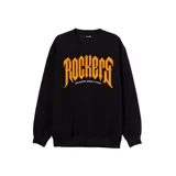 Buzo negro de algodón y poliéster con estampado naranja que dice "Rockers" y "Rockers World Wide".