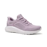 Championes Skechers Hands Free Slip-Ins Bobs Sport Squad Chaos - Current Muse, color lila con suela blanca. Capellada de malla tejida con cordones elásticos y plantilla Skechers Memory Foam.