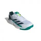 Championes Adidas Courtquick para hombre, color blanco con detalles en verde y negro.