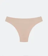 Bombacha bikini negra de microfibra con corte láser y forro de algodón.