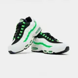 Championes Nike Air Max 95 OG Big Bubble, color blanco con detalles en negro y verde.